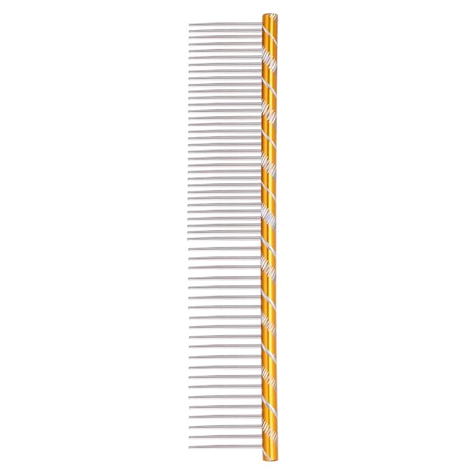 Combs for Grooming - Combs with Rounded Ends Stainless Steel Teeth Pet Comb Grooming Comb Cat Comb Metal Comb for Removing Tangles and Knots