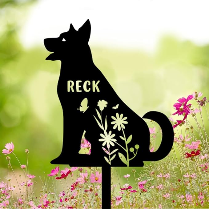 Custom Metal Pet Grave Markers Dog Memorial Plaque, Waterproof Dog Grave Markers Outdoor for Memorial Yard, Sympathy Gift for Pet Loss, Personalized Grave Markers for Dogs