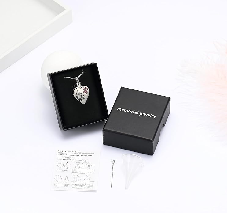 memorial jewelry Your Wings were Ready, But My Heart was Not Stainless Steel Carved Locket Cremation Urn Necklace for Pet Dog Cats