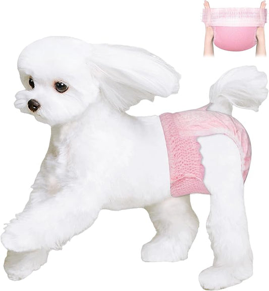 Ambreview Disposable Dog Diapers Female, Just Pull It Up, Doggie Diapers for Female Dogs, Strong Absorbency | Leak Proof, for Dogs in Heat | Elderly | Disabled, L 10 PCS