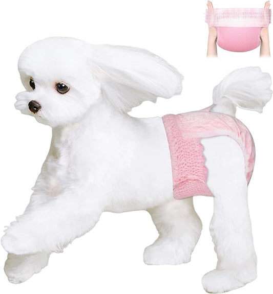 Ambreview Disposable Dog Diapers Female, Just Pull It Up, Doggie Diapers for Female Dogs, Strong Absorbency | Leak Proof, for Dogs in Heat | Elderly | Disabled, L 100 PCS