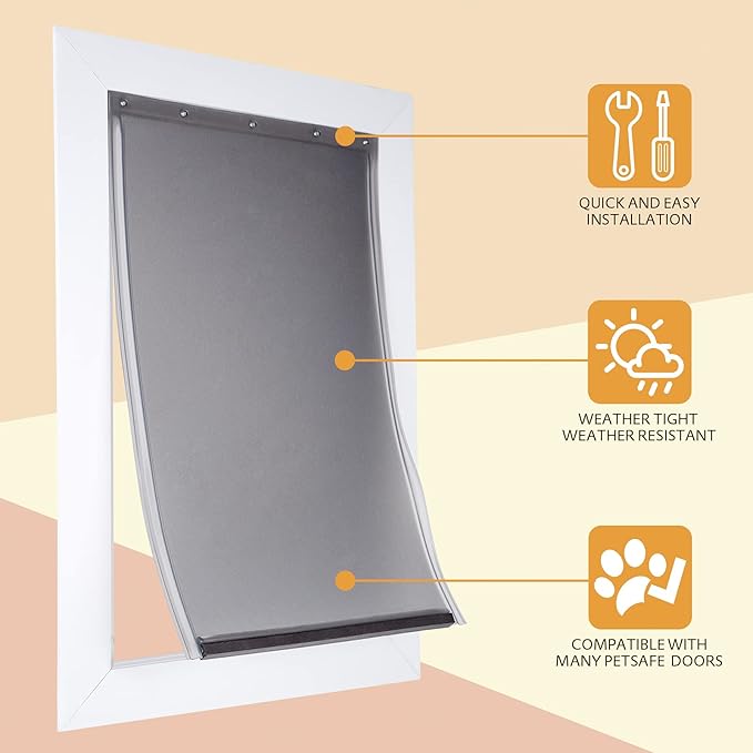 Extra Large Replacement Dog Door Flap - Compatible with PetSafe PAC 11-11040, Measures 13 3/4” x 24 3/8” - Durable and Flexible（2 Packs）