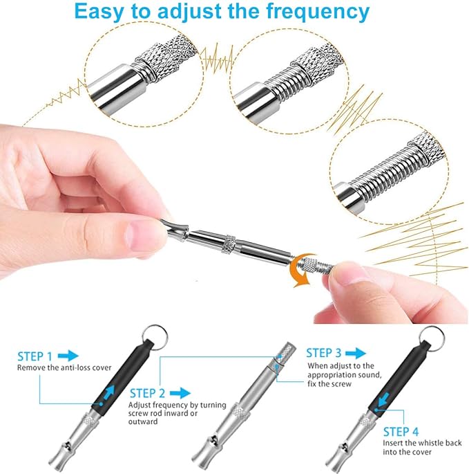 Dog Whistle - Stop Barking Neighbors Dog, Ultra-Wide Frequency Ultrasonic Silent Dog Whistle for Dog, 2 Pack Professional Recall Dog Training Whistles
