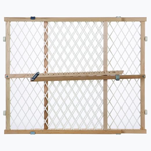 Toddleroo by North States - Diamond Mesh Wooden Baby Gate: Pressure Mounted Baby Gate for Doorways - Adjustable 26.5 to 42 Inches Wide - 23 Inches Tall