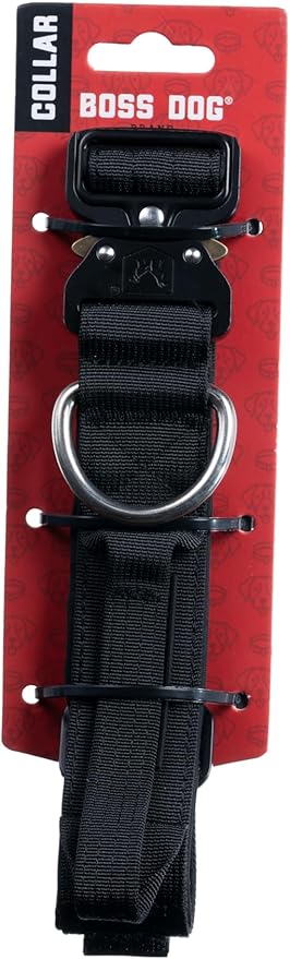 Boss Dog Tactical Collar, Black, Medium