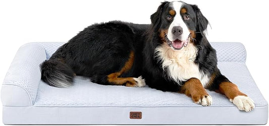 EHEYCIGA XXL Dog Bed Memory Foam, Orthopedic Giant Dog Bed Jumbo with Washable Removable Cover, Waterproof Pet Sofa Couch with Nonskid Bottom, 48x35x7.5, Washblue
