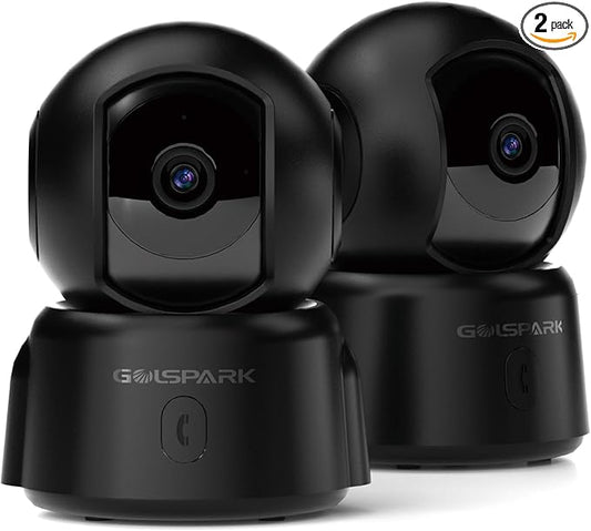 GOLSPARK Dog Pet Camera for Home Security 2K,2.4GHz WiFi Camera Baby Monitor for Room with Motion Tracking Detection Night Vision,Two-Way Audio SD/Cloud Storage