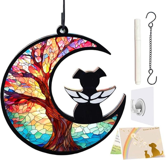 Dog Memorial Suncatcher, Loss of Dog Sympathy Gift for Pet Lovers, Cats Remembrance Ornament, Pet Memorial Gifts, Life Tree 2