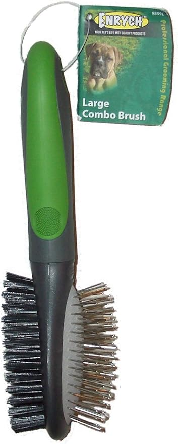 Pet Combination Brush, Large, Green/Gray Series