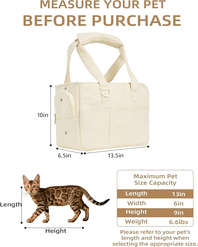 【S-Size Bag and mat】 ONECUTE Dog Carrier Set for Small Dog with a Soft mat, Beige