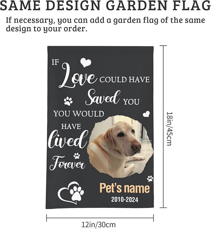 Cowcute Personalized Pets Memorial Stones with Photo and Name, Customized Dog Memorial Gifts for Loss of Dog, Loss of Cat Sympathy Gift, Dog Passing Away Gifts, Dog Bereavement Gifts