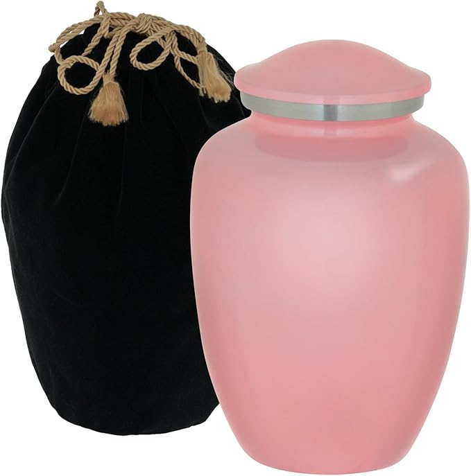Homage Large Custom Photo Pet Cremation Urn for Pet Ashes - Vase Style Pet Urn - 200 Cubic Inch Capacity -Personalization Included (Pink)