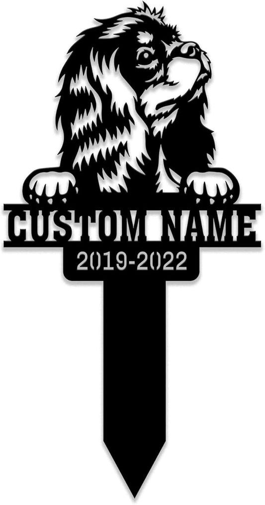Grave Marker for Dogs Personalized, Memorial Metal Plaques, Pet Cross Stake for Outdoors, Cavalier King Charles Spaniel Memorial, Temporary Grave Marker for Dogs, Pet Loss Gifts