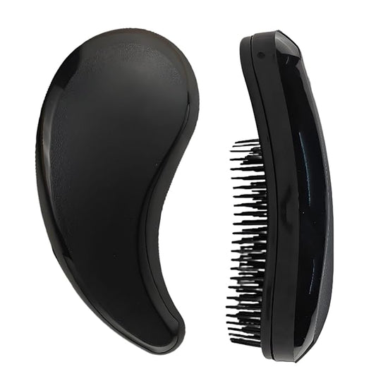 Comma-Shaped Small Dog Brush, Fit for Yorkie, Shih Tzu, Maltese Maltipoo Pomeranian - Gentle Soft Bristles for Effortless Pet Hair Removal, Puppy Essentials (Black)