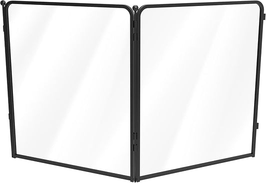 FXW AuraSpace Pro Acrylic & Wire Mesh Indoor Dog Playpen, 32" Height 2 Panels Metal Dog Pen for Small and Medium Dogs, Black│Patented