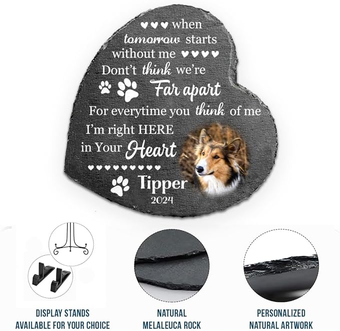 Dog Memorial Gifts for Loss of Dogs, Personalized Sympathy Stone, Pet Memorial Gifts, Pet Loss Gift, Cemetery Decorations for Grave, Cat Gone Present for Cat Lovers, Dont Cry Sweet Mama