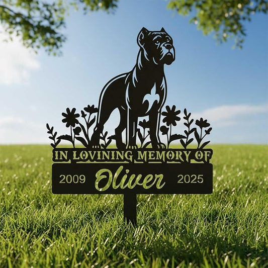 Custom Pet Grave Markers Dog Memorial Plaque, Memorial Yard Garden Outdoor Decor, Waterproof Metal Dog Grave Markers for Loss of Pets, Personalized Sympathy Remembrance Gift