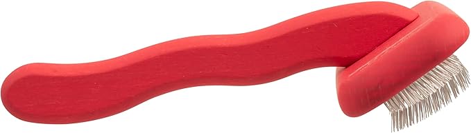 Chris Christensen Mark II Slicker Brush, Groom Like a Professinal, Stainless Steel Pins, Lightweight Beech Wood Body, Ground and Polished Tips, Red Small