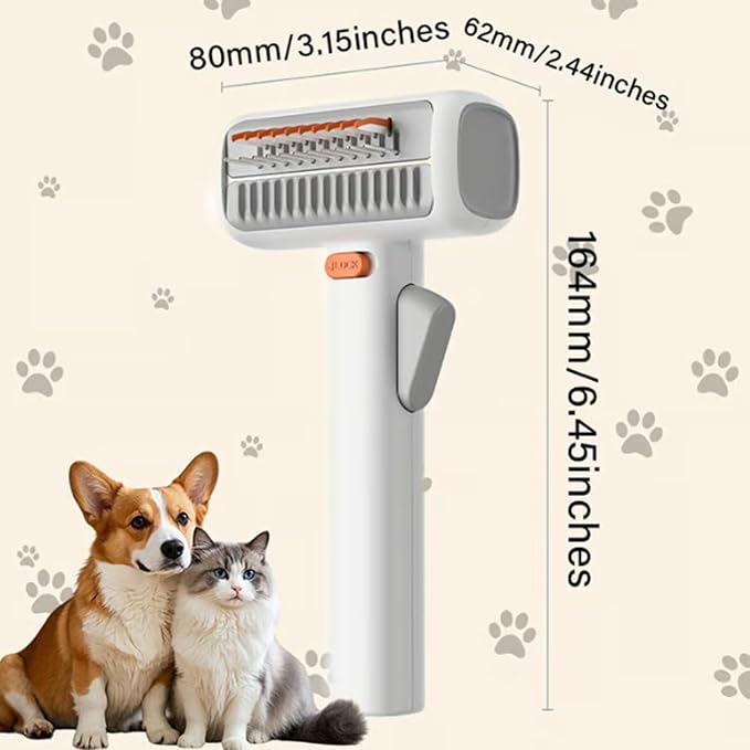 2-in-1 Pet Self-Detangling & Grooming Comb - Cats & Dog Dematting Brush & Undercoat Rake, Gentle Undercoat Rake & Brush for Long or Short Hair, Removes Mats, Tangles & Loose Fur, Ultimate Care (2Pcs)