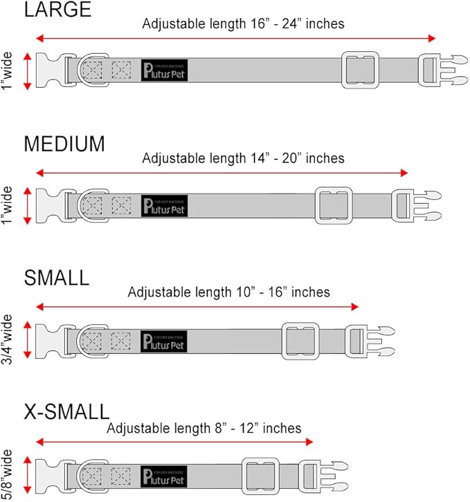 Plutus Pet Service Dog Collar,Printed in Large Letters on Nylon Webbing,Prevents Accidents by Warning Others of Your Dog in Advance,Two Colors,Four Sizes,Neck 14-20 inch,Medium,Red