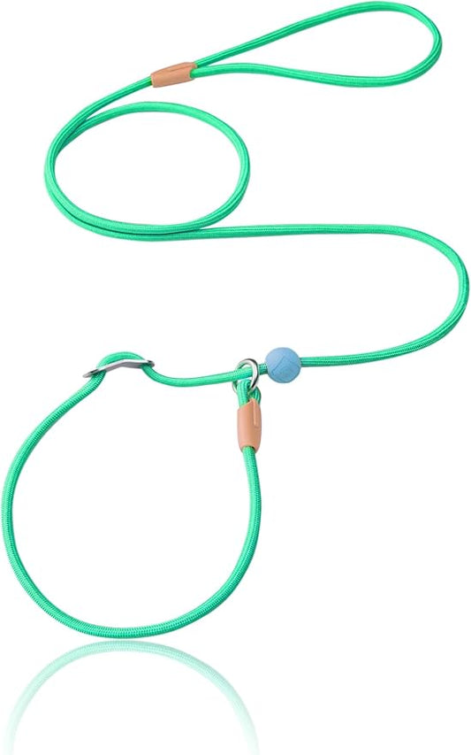 Slip Lead Dog Leash, Adjustable Slip Lead with Aviation Aluminum Anti-Choking Stopper, Lightweight Pet Training Lead