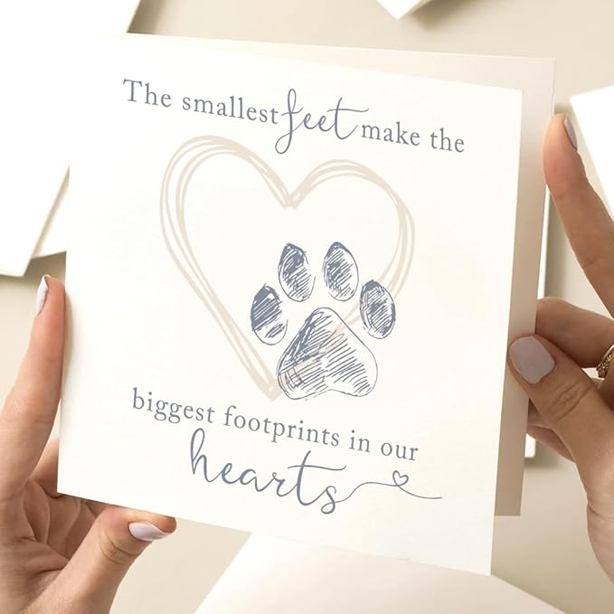 Sympathy Card for Loss of Pet Dog, The Smallest Feet Leave the Biggest Footprints in Our Hearts Condolence for Pet Owners