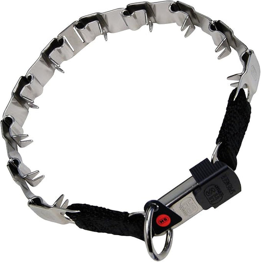 HS METAL COLLORS Dean & Tyler Neck Tech Stainless Steel Color. Length 19" Unique Design imitates Canine Teeth Allows The Collar to Have a More Natural bite During The Correction Pull.