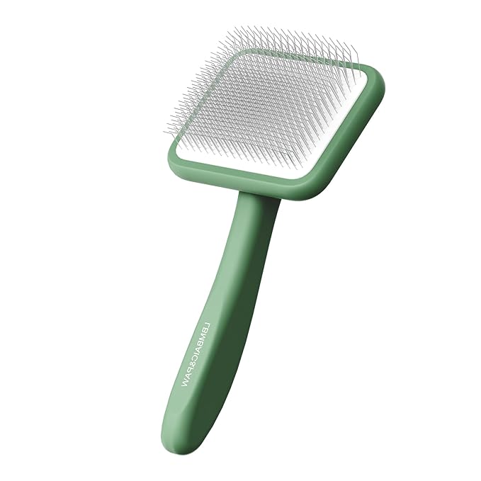 Dog Brushes for Poodle,Doodle,Bernedoodle,Chow Chow Best Slicker Brush for Thick Long Curly Hair Deshedding,Detangles,Fluffy,Grooming,Remove Loose Hair Long Pin Slicker Brush.Wood body(Large)