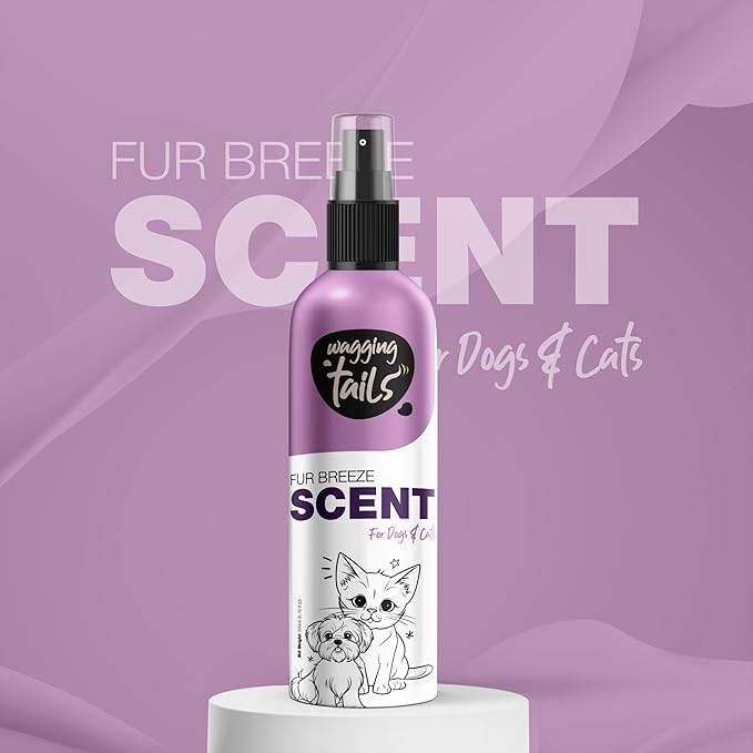 Wagging Tails Fur Breeze Scent Spray|Alcohol-Free Deodorizer for Dogs & Cats|Long-Lasting Natural Aloe Vera Fragrance|Odor Eliminator & Coat Freshener|200ml(6.76 fl oz)