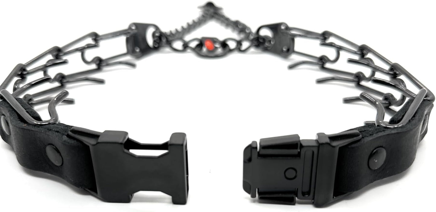 Herm Sprenger Prong Collar for Dogs Training – Quick Release Buckle & Swivel Ring for Easy Use – Made of Durable Steel Chrome Plated in Germany– 3.2mm Prongs for Large Dogs with 20-26" Neck