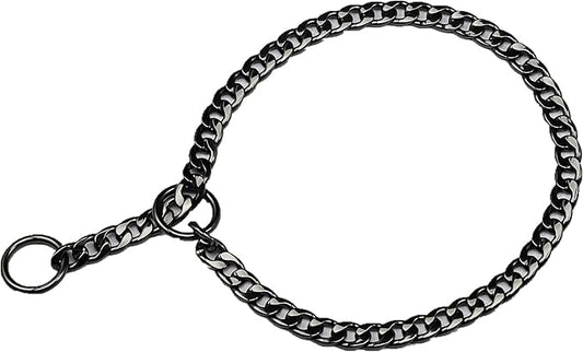 Stainless Steel P Chock Metal Chain -JYHY Dog Necklace Collars Walking Training Pet Supplies for Small Medium Large Dogs (24" (Fits Neck 20" to 22"), Black)