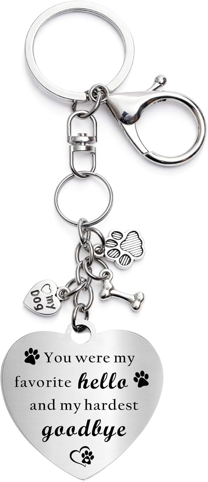 Belloxis Pet Memorial Gifts for Loss of Dog, Rainbow Loss Sympathy Gift Bridge Keychain for Cat Pet Died Cats Death Dogs Lost Memorial Women Men Pass Away Animal Paw Print Heart Key Chain Gift