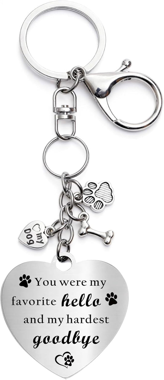 Belloxis Pet Memorial Gifts for Loss of Dog, Rainbow Loss Sympathy Gift Bridge Keychain for Cat Pet Died Cats Death Dogs Lost Memorial Women Men Pass Away Animal Paw Print Heart Key Chain Gift