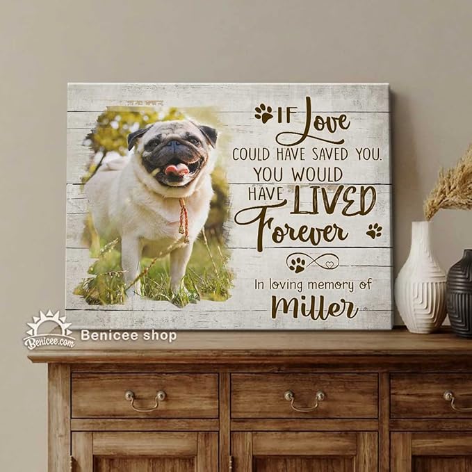 Benicee Shop Dog Remembrance Gifts, If Love Could Have Saved You You Would Have Lived Forever, Wall Decor 8x10 Inches