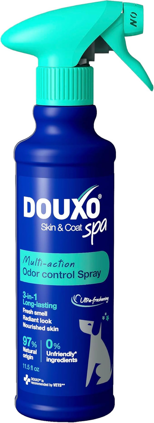 DOUXO® Skin & Coat SPA - Multi-Action Odor Control Spray for Dogs, 11.5 fl oz, Deodorizes, Neutralizes Unpleasant Odors, Leaves The Coat Fresh, Smelling Great, Skin-Friendly Ultra-Freshening Formula