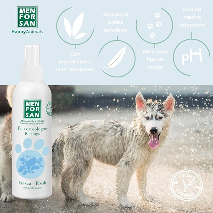 MENFORSAN Eau de Cologne Fresh for dogs 100% Natural, Vegan-Friendly, Alcohol Free