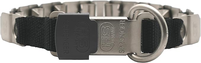 Herm Sprenger NeckTech Sport Matt Stainless Steel Dog Prong Collar with ClicLock Buckle and D-Ring No-Pull Pinch Collar for Small Medium Large Dogs Made in Germany (24in (60cm))