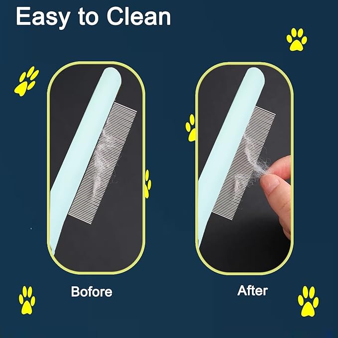 Small Dog Grooming Comb - Perfect for Shih Tzus, Yorkies, and Maltipoos - Ideal Puppy Hair Brushes for Maltese and Small Breeds (Blue)