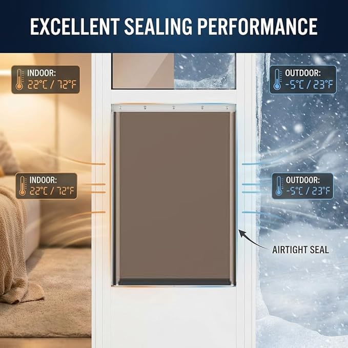 Dog Door for Sliding Glass Door, Adjustable Height 75 3/5" to 80", Aluminum Frame Sliding Glass Pet Door, Suitable for Medium Dogs Up to 30 lbs(Medium,White)