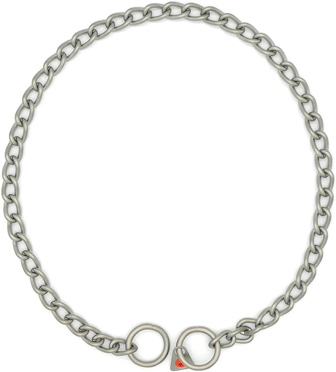 Herm Sprenger - Matt Stainless Steel Scratch Resistant Dog Training Collar - Round Links Slip Chain - Small Medium Large Dogs - Professional Training Collar - Made in Germany (20 inches (50 cm))
