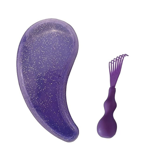 Comma-Shaped Small Dog Brush and Cleaning Comb, Fit for Yorkie, Shih Tzu, Maltese Maltipoo Pomeranian - Gentle Soft Bristles for Effortless Pet Hair Removal, Puppy Essentials (Crystal Purple)