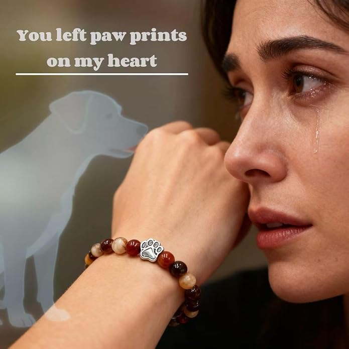 LINGYUAN Pet Memorial Gifts for Dogs Cats, Pet Memorial Bracelet, Remembrance Pet Loss Sympathy Gift for Cat Dog Lovers, Bereavement Gifts for Loss of Pet