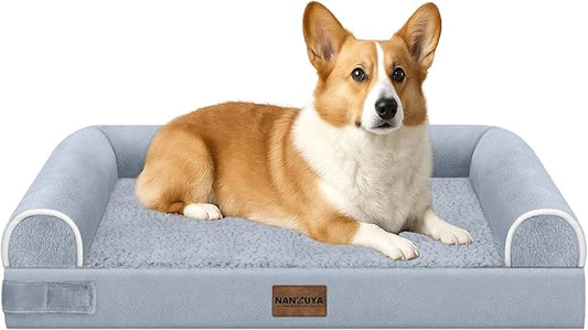 Medium Large Dog Bed Orthopedic Washable: Beds Bolster Medium Large Sized Dog Bed Egg Crate Foam Couch Sofa Waterproof with Removable Cover