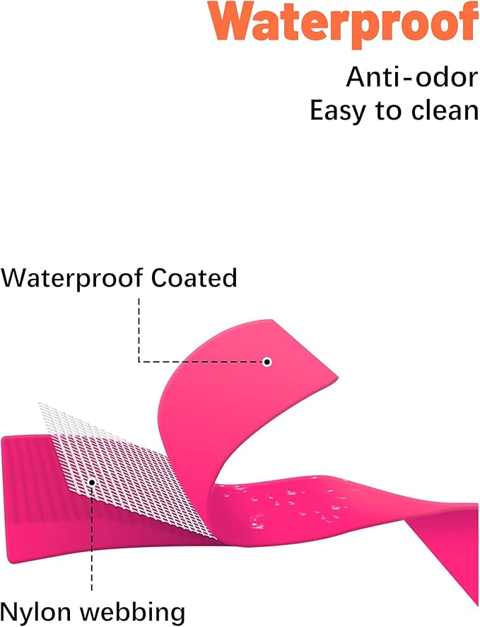 Waterproof Martingale Collar for Dogs,Easy to Clean Dog Collars with Safety Quick Release Buckle,Rubber Collar for Medium Large Dogs Walking Training (Pink, L (19.6-25.9inch))