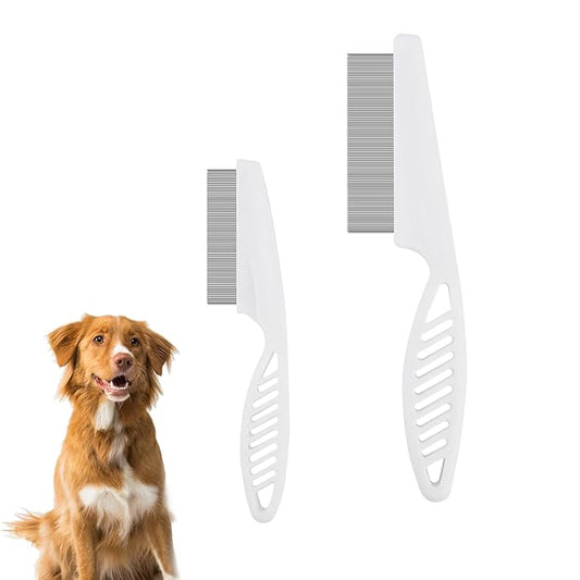 2-in-1 Multifunctional Pet Hair Comb, Stainless Steel & ABS, 2 Packs, for Grooming & Dehairing, Cat & Dog Comb
