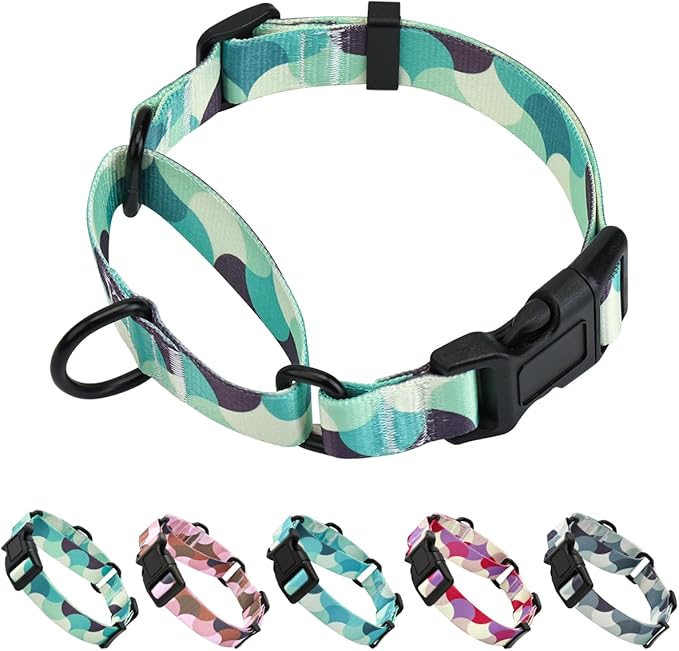 Martingale Dog Collars,Adjustable Soft Nylon Quick Release Buckle,No Pull Training Collar for Large Medium Small Dogs