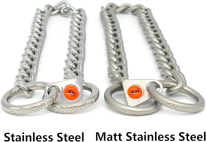 Herm Sprenger - Matt Stainless Steel Scratch Resistant Dog Training Collar - Round Links Slip Chain - Small Medium Large Dogs - Professional Training Collar - Made in Germany (24 inches (60 cm))