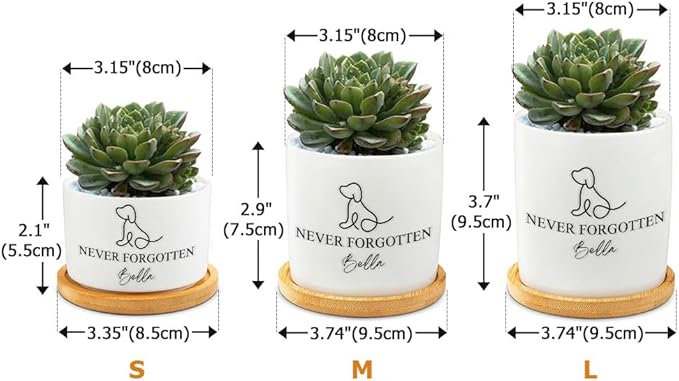 callie Personalized Pet Loss Sympathy Gifts, Dog Cat Memorial Ceramic Plant Pot Planter with Name Text, Passing Away Gifts for Pet Lovers