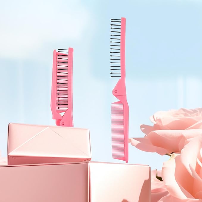3PCS Dog Hair Brush Folding Small Puppy Cat Pet Grooming Brushes, Professional Comb Brush Supplies to Effectively Remove Tangles, Knots and Mats(3 Colors)