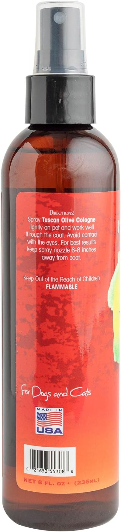 Bio-groom Tuscan Olive Dog Cologne - Deodorizing Perfume Spray, Dog Bathing Supplies, Puppy Wash, Cat Grooming Supplies, Cruelty-Free, Made in USA - 8 fl oz 1-Pack